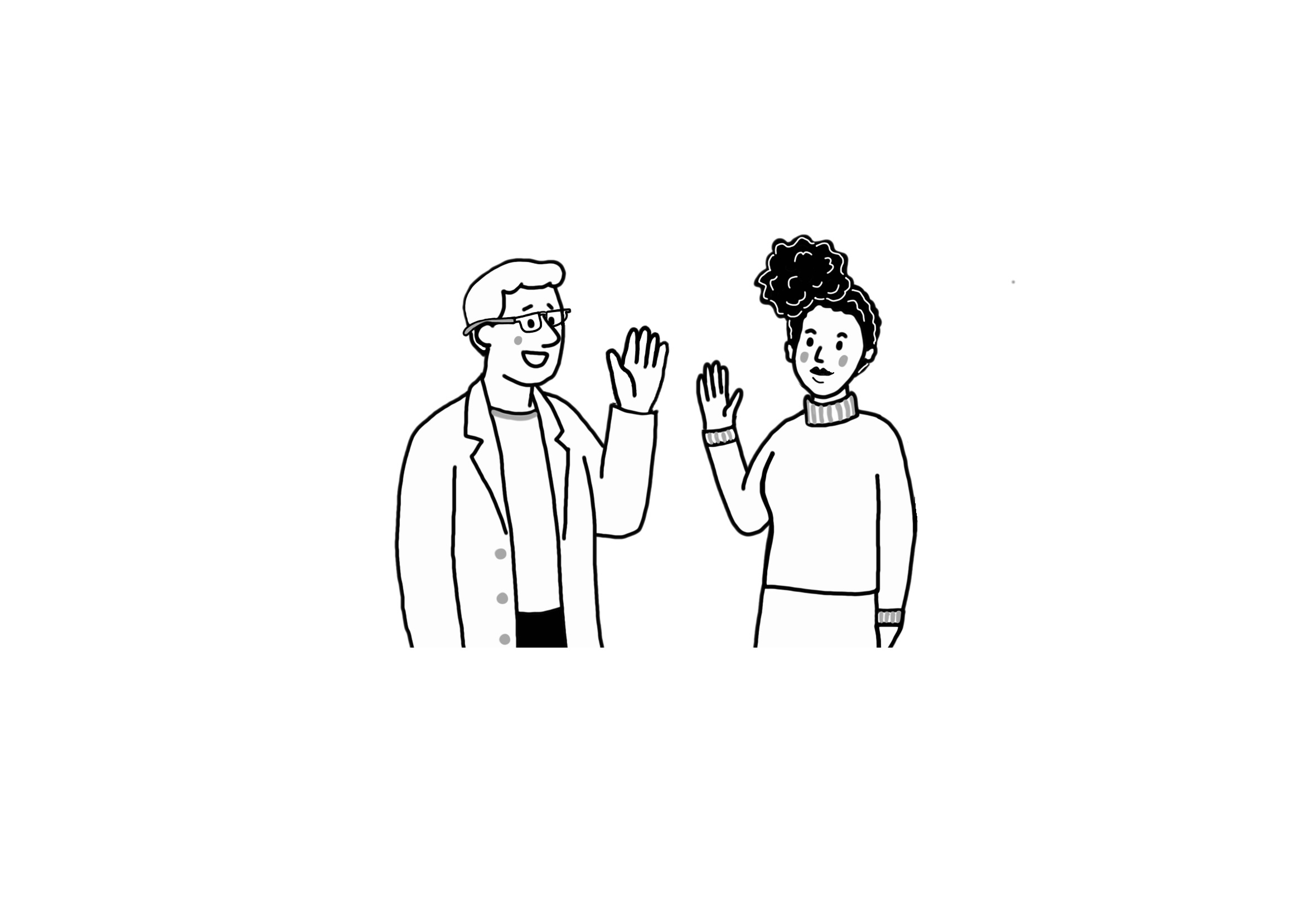 Ilustrace první schůzky mezi klientem a architektem 3AE